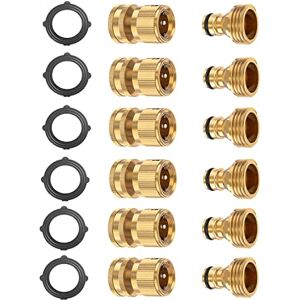 BoArt (6 Sets Tuinslang Quick Connector Set, Massief Messing 3/4 Inch Water Fitings Draad Gemakkelijk Aansluiten No-Leak Mannelijke Vrouwelijke BoArt (6 Sets Tuinslang Quick Connector Set, Massief Messing 3/4 Inch Water Fitings Draad Gemakkelijk Aansluiten No-Leak Mannelijke Vrouwelijke