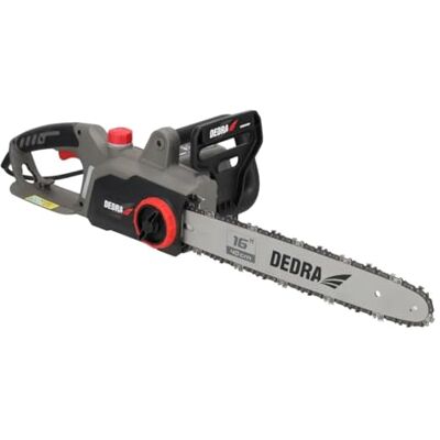 Dedra kettingzaag, elektrische kettingzaag, krachtig 2000 W, 40 cm kettinggeleider, stil en lichtgewicht (5,25 kg), directe start, kettingsnelheid: 15 m/s, robuust zaagblad en scherpe ketting Dedra kettingzaag, elektrische kettingzaag, krachtig 2000 W, 40 cm kettinggeleider, stil en lichtgewicht (5,25 kg), directe start, kettingsnelheid: 15 m/s, robuust zaagblad en scherpe ketting