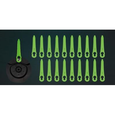 Greenworks Vervangende mesjeset voor trimmer, eenvoudige mes-trimmerkop + mes/snijmess voor heggenschaar, accessoires en vervangend eenvoudig mes + 20 mesjes voor ST24B06-01 Greenworks Vervangende mesjeset voor trimmer, eenvoudige mes-trimmerkop + mes/snijmess voor heggenschaar, accessoires en vervangend eenvoudig mes + 20 mesjes voor ST24B06-01
