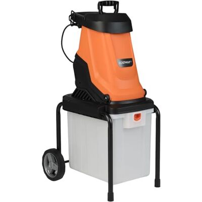 FANTASK Elektrische tuinhakselaar, 2800 W-56 x 44 x 94 cm, hakselaar voor de tuin met wielen, 50 l opvangbak, snijdikte 45 mm, bekabeld, elektrische rolhakselaar voor tuinreiniging (oranje) FANTASK Elektrische tuinhakselaar, 2800 W-56 x 44 x 94 cm, hakselaar voor de tuin met wielen, 50 l opvangbak, snijdikte 45 mm, bekabeld, elektrische rolhakselaar voor tuinreiniging (oranje)