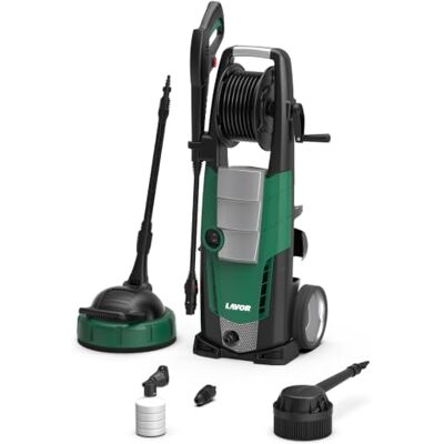 Lavor Galaxy 160 Hogedrukreiniger, 160 bar max, 2500 W, 510 l/u, grote deker, turbo- en variojetmondstuk, roterende borstel, geïntegreerde slanghaspel Lavor Galaxy 160 Hogedrukreiniger, 160 bar max, 2500 W, 510 l/u, grote deker, turbo- en variojetmondstuk, roterende borstel, geïntegreerde slanghaspel