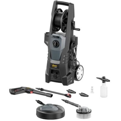 Wagner 3‑in‑1 Home‑Bundle: Hogedrukreiniger Aquastorm Premium + oppervlakte reiniger + Roterende borstel – krachtige reiniging tegen vervuiling rondom het huis, in de tuin, op terrassen & paden Wagner 3‑in‑1 Home‑Bundle: Hogedrukreiniger Aquastorm Premium + oppervlakte reiniger + Roterende borstel – krachtige reiniging tegen vervuiling rondom het huis, in de tuin, op terrassen & paden