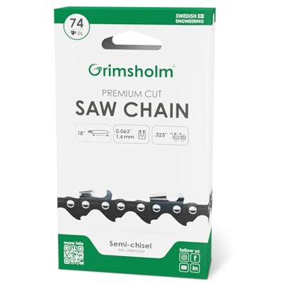 Grimsholm Green Sägekette Premium Cut 74 DL, 0,325" 0,063 Zoll/1,6 mm Grimsholm Green Sägekette Premium Cut 74 DL, 0,325" 0,063 Zoll/1,6 mm