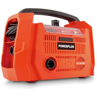 POWERPLUS Compressor POWDP7031 leeg 20V + 220V, excl. batterij en oplader 3 acc. POWERPLUS Compressor POWDP7031 leeg 20V + 220V, excl. batterij en oplader 3 acc.