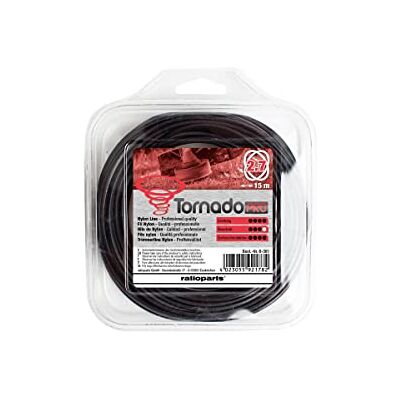 Ratioparts nylondraad 2,7 mm Tornado Copolymeer 15 m trimmerdraad maaidraad, zwart Ratioparts nylondraad 2,7 mm Tornado Copolymeer 15 m trimmerdraad maaidraad, zwart