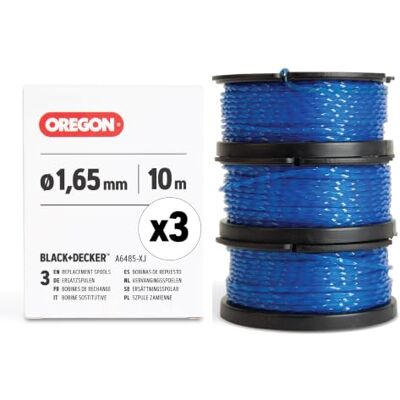 Oregon Verpakking met 3 spoelen voor grastrimmer Black & Decker, klaar voor gebruik dankzij de voorgewikkelde spoel met vierkante spiraal Gatorline, 1,65 mm Oregon Verpakking met 3 spoelen voor grastrimmer Black & Decker, klaar voor gebruik dankzij de voorgewikkelde spoel met vierkante spiraal Gatorline, 1,65 mm