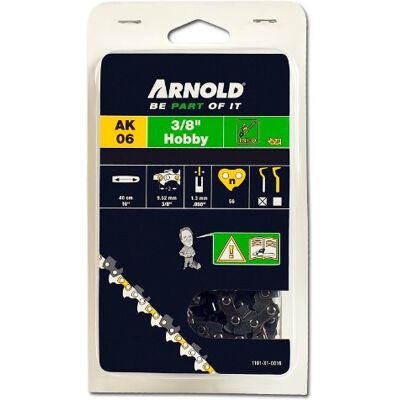 ARNOLD Zaagketting 3/8 inch hobby, 1,3 mm, 56 aandrijfschakels, 40 cm zwaard 1191-X1-0016 ARNOLD Zaagketting 3/8 inch hobby, 1,3 mm, 56 aandrijfschakels, 40 cm zwaard 1191-X1-0016