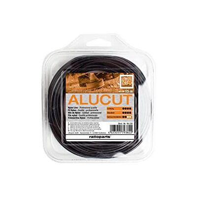 Ratioparts nylondraad 2,4 mm aluminium cut 15 m trimmerdraad 4-kant maaidraad, zwart Ratioparts nylondraad 2,4 mm aluminium cut 15 m trimmerdraad 4-kant maaidraad, zwart