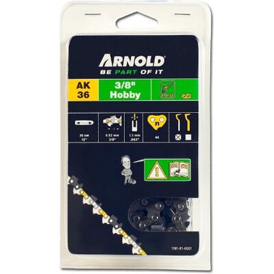 ARNOLD Zaagketting 3/8 inch hobby, 1,1 mm, 44 aandrijfschakels, 30 cm zwaard 1191-X1-0001 ARNOLD Zaagketting 3/8 inch hobby, 1,1 mm, 44 aandrijfschakels, 30 cm zwaard 1191-X1-0001