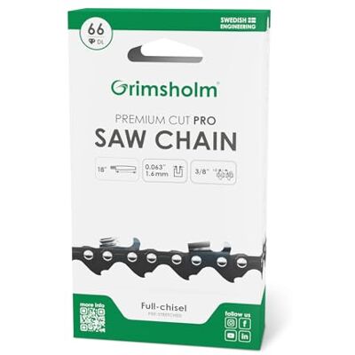 Grimsholm Green Sägekette Premium Cut Pro 66 DL, 3/8" 0,063"/1,6mm Grimsholm Green Sägekette Premium Cut Pro 66 DL, 3/8" 0,063"/1,6mm