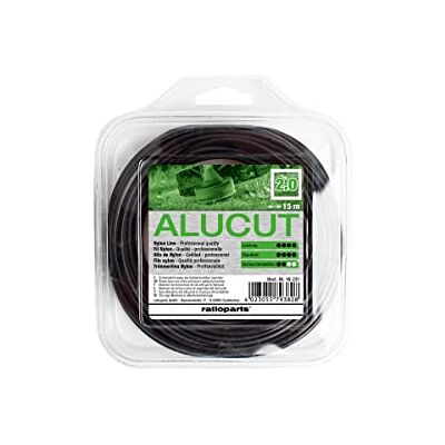 Ratioparts nylondraad 2,0 mm aluminium cut 15 m trimmerdraad 4-kant maaidraad, zwart Ratioparts nylondraad 2,0 mm aluminium cut 15 m trimmerdraad 4-kant maaidraad, zwart