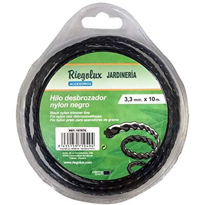 Riegolux 107676 grastrimmer, nylon, helicoidal, zwart, 3,3 mm x 10 m Riegolux 107676 grastrimmer, nylon, helicoidal, zwart, 3,3 mm x 10 m
