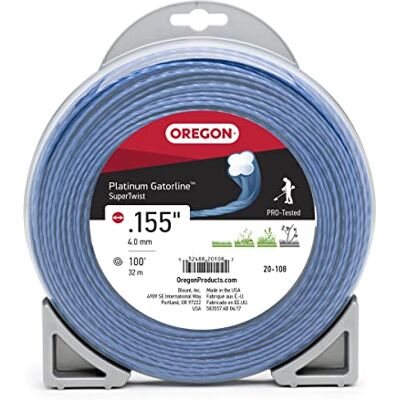 Oregon 20-108 Platinum Gatorline Supertwist Trimmer Line .155-inch bij 100-voet, grijs/zwart Oregon 20-108 Platinum Gatorline Supertwist Trimmer Line .155-inch bij 100-voet, grijs/zwart