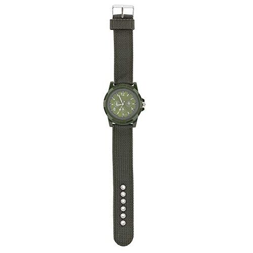 plplaaoo Analoog Militair Sport-unisex-polshorloge, Herenhorloges Militaire Horloges 4 Kleuren Elektronisch Analoog Polshorloge Rond Nylon Band Militair Polshorloge Premium Nylon (groente)