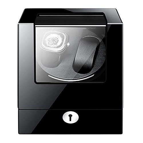 vkeid Automatische Watch Winder Box Dubbel, Houten Zwarte Batterij Stille Horlogebox Horlogeboxen Opwinders Display ge