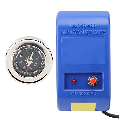 Fafeicy Demagnetiseerder Horloge 110V-220V, Elektrische Demagnetiseren Horloge + Kompas Set, Horloge-demagnetiseerder voor Horloge Reparatie-dimmer, ABS + Elektronische Componenten Materiaal(EU Plug)