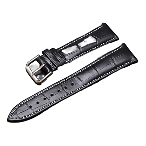 vkeid Horlogeband Horlogeband Riemen Armbanden Leer 14 mm 18 mm 20 mm 22 mm Band Heren horlogeband (kleur: zwart witte lijn, maat: 16 mm)