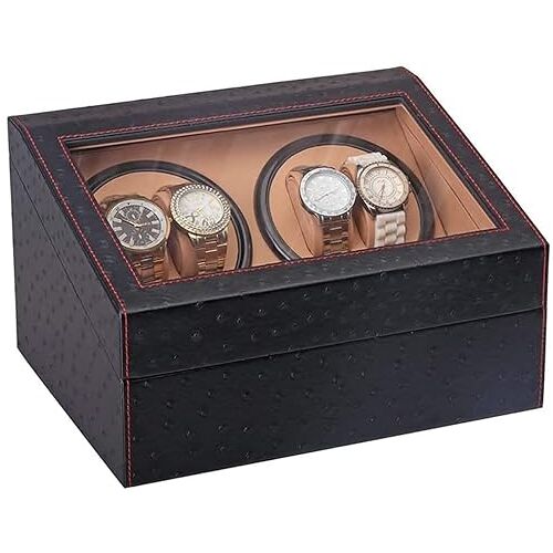 NATWEE Horloge Automatische Watch Winder Box, 4+6 Automatische Watch Winder Case met Stille Mabuchi Motor, Fit Lady en Man Automatische Horloges (Kleur: C) It's so kind of you