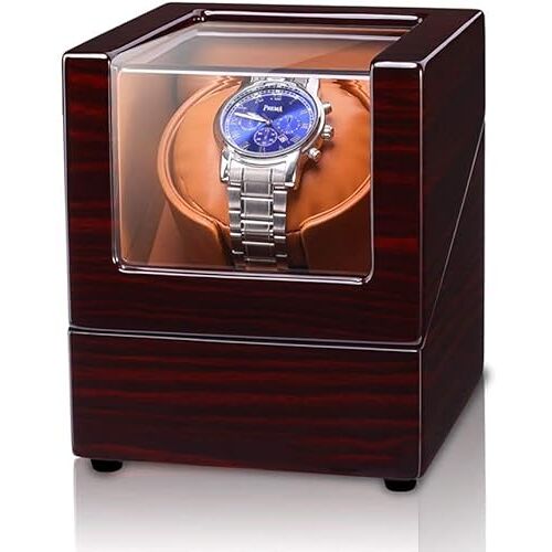 NATWEE Horloge Horlogeopwinder Enkel polshorloge Opwinddoos Horloges Opslag Dispaly Case met stille motor en 5 rotatiemodi voor de meeste polshorloges (Kleur: F) It's so kind of you