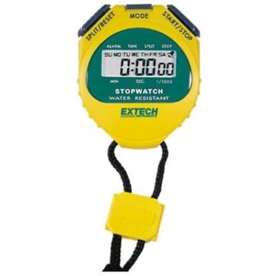 Extech 365510 Digitale Stopwatch en Klok, Waterbestendig, Geel Stopwatch, chronograaf, tussentijd, wek-/sluimeralarm, waterbestendig, nekband, batterij inbegr. Extech 365510 Digitale Stopwatch en Klok, Waterbestendig, Geel Stopwatch, chronograaf, tussentijd, wek-/sluimeralarm, waterbestendig, nekband, batterij inbegr.