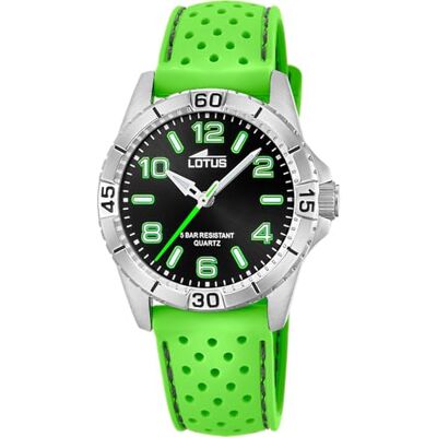 Lotus Analoge Kinderhorloge voor Jongens met Groene Rubberband – Quartz Uurwerk – Hoogwaardig Mineraalglas – Waterbestendig 5 ATM 18663/4 – Met Geschenkarmband – Junior Collection Lotus Analoge Kinderhorloge voor Jongens met Groene Rubberband – Quartz Uurwerk – Hoogwaardig Mineraalglas – Waterbestendig 5 ATM 18663/4 – Met Geschenkarmband – Junior Collection