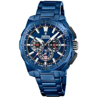 Festina Herenhorloge Analoog van Roestvrij Staal 316l Blauw F20729/1 Festina Herenhorloge Analoog van Roestvrij Staal 316l Blauw F20729/1