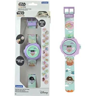 Lexibook , Star Wars, Digitale horloge Grogu met 20 projecties, Verstelbare band voor kinderen, Datum- en tijdweergave, Groen/Paarse, DMW050SWLXB Lexibook , Star Wars, Digitale horloge Grogu met 20 projecties, Verstelbare band voor kinderen, Datum- en tijdweergave, Groen/Paarse, DMW050SWLXB