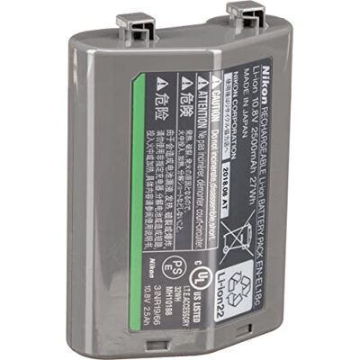 Nikon Lithium-Ion oplaadbare digitale camera batterij, grijs (EN-EL18c) Li-ion batterij Gebruikt om de D5, D4s van stroom te voorzien Nikon Lithium-Ion oplaadbare digitale camera batterij, grijs (EN-EL18c) Li-ion batterij Gebruikt om de D5, D4s van stroom te voorzien