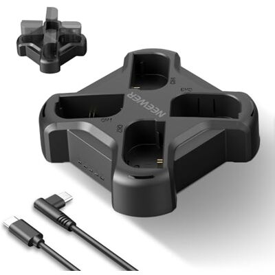 NEEWER LP-E6/NH/E6P vierkanaals batterijlader met PD 60W snel opladen, USB-C kabel, Quad USB-oplader compatibel met Canon EOS R5, Mark II, III, IV NEEWER LP-E6/NH/E6P vierkanaals batterijlader met PD 60W snel opladen, USB-C kabel, Quad USB-oplader compatibel met Canon EOS R5, Mark II, III, IV