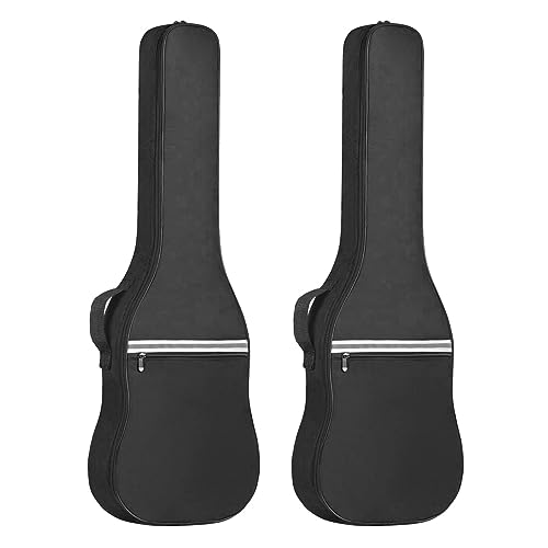 Beelooom 2X Elektrische Gitaar Tas 41 Inch Gitaar Tas Voor Akoestische Gitaar Elektrische Gitaar Basgitaar Klassieke Git, Zwart & Wit