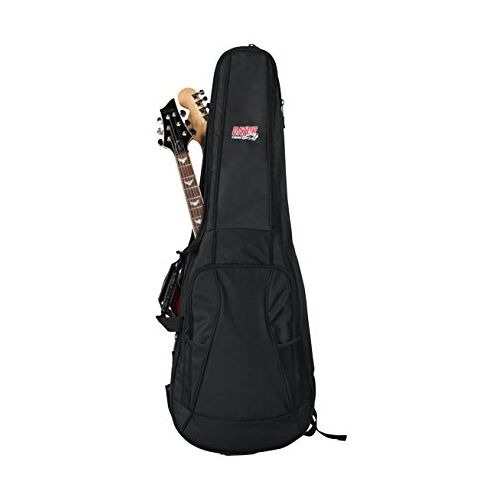 Gator Cases 4G Series Gigbag voor twee elektrische gitaren met verstelbare rugzak riemen; Past op twee Stratocaster en Telecaster elektrische gitaren (GB-4G-ELEC 2X), GB-4G-ELECX2