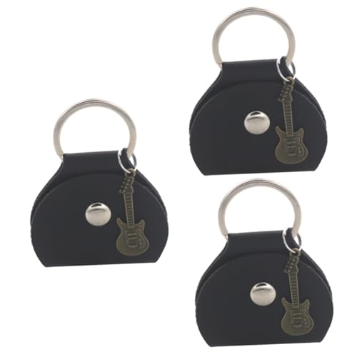 Toyvian 3 Sets Gitaar Tas Gitaar Verscheidenheid Pack Gitaar Houder Op Gitaar Plectrum Case Gitaar Opbergtas Sleutelhanger Fob Draagbare Gitaar Autohouder Gitaar Plectrum Tas