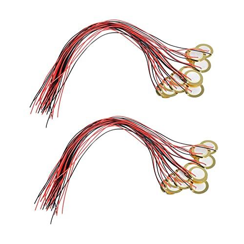 Daconovo 30 stuks 27 mm piëzo-schijven met kabel Mic Drum Trigger akoestische piëzo-pick-ups voor akoestische gitaar