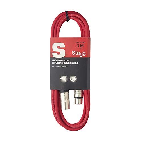 Stagg SMC3 CRD 3 m XLR naar XLR microfoonkabel rood