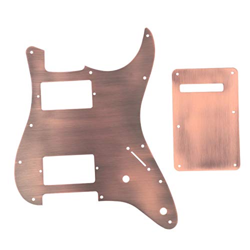 Tomotato HH Slagplaat Metalen Elektrische Gitaar HH Slagplaat Geladen Voorbedrade Slagplaat Set Rood Koper Dual Rail Humbucker voor Double Coil Pickup Gaten Gitaar