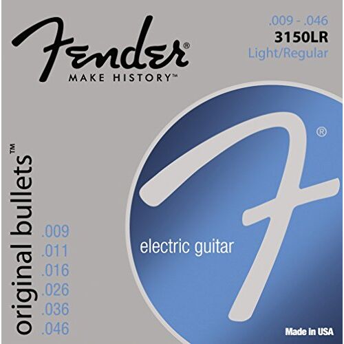Fender Accessoires Vernikkeld staal Ronde wond Bass Strings 1 Originele kogels 9-46 Originele kogels