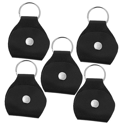 SAFIGLE 5 Stuks Pluk Zak Draagtas Voor Gitaar Plectrums Gitaarplectrum Sleutelhanger Tas Voor Gitaarhouder Houder Voor Akoestische Gitaren Gitaar Plectrum Blik Bas Mens Gitaar Standaard Pu