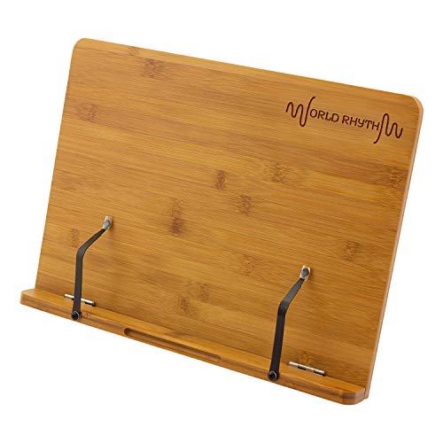 World Rhythm WR-404  Bamboe boekenstandaard houten bureaubladmuziekstandaard, bladmuziekhouder, 39 x 28cm,Natuur