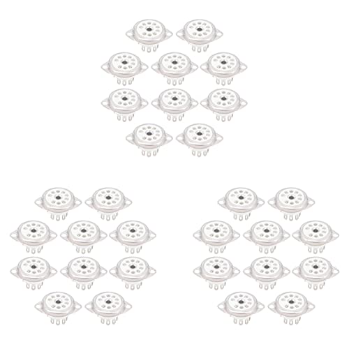 TsoLay 30 stuks keramiek B9A verzilverd 9-pins vacuümbuizen, bus-paneelchassis voor ECC81, ECC82, ECC83, EL84, 6922 vacuümbuizen