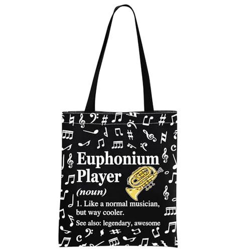 Generic Euphonium Speler Gift Euphonium Speler Waardering Gift Euphonium Lover Gift Euphonium Tote Bag voor Euphonium Speler, E-uphon Zwarte draagtas