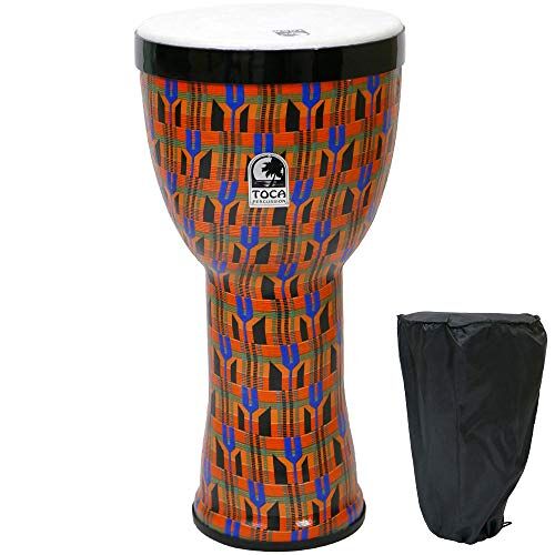 Toca Nesting Drums Freestyle II (Weerbestendige PVC trommels voor binnen & buiten, ruimtebesparend & lichtgewicht voor muziekonderwijs & therapie, diameter: 12"), Kente Cloth