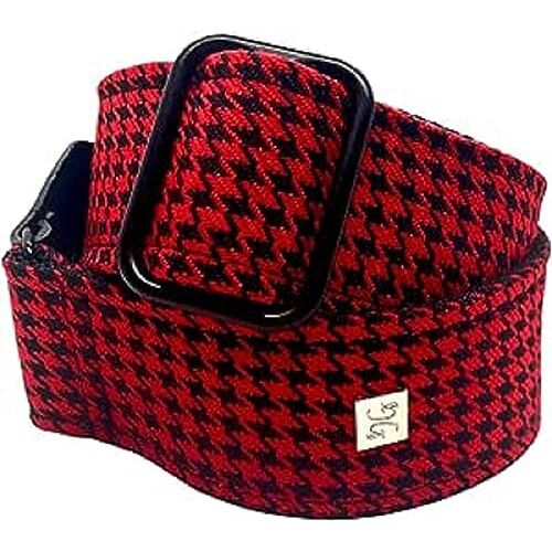 GET'M GET'M Gitaarband Fly Hounds Tooth Red 2" gitaarband