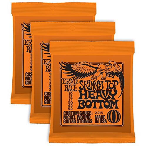 Ernie Ball Skinny Top zware bodem nikkel gewikkelde sets, 010 .052, bundel van 3 sets