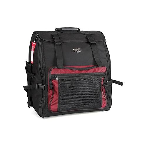 Leuchtklang Accordeon Trolley rugzak voor 48 bas accordeon GigBag tas, zwart, accordeon trolley met wielen