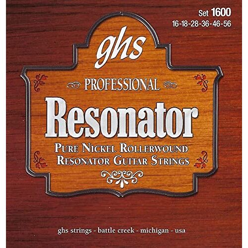 GHS Strings GHS™ Strings »PURE NICKEL ROLLERWOUND RESONATOR 1600« snaren voor Resonator Gitaar Pure Nikkel 1600 Set: 016-056