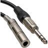 Chord akkoord S6J-EXT300 3 m 6.3 mm TRS Socket naar Jack Plug Lead