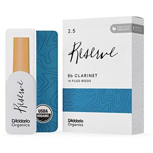 D'Addario Organic Reserve Bb Klarinet Bladeren Rietbladeren voor klarinet De eerste en enige biologische riet 2,5 zetmeel, 10 Pack D'Addario Organic Reserve Bb Klarinet Bladeren Rietbladeren voor klarinet De eerste en enige biologische riet 2,5 zetmeel, 10 Pack