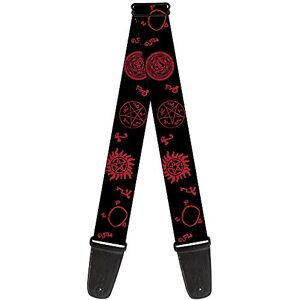 Buckle-Down Gitaarband – Supernatural symbolen verspreid zwart/rood – 5,1 cm breed – 73,7-137,2 cm lang Buckle-Down Gitaarband – Supernatural symbolen verspreid zwart/rood – 5,1 cm breed – 73,7-137,2 cm lang