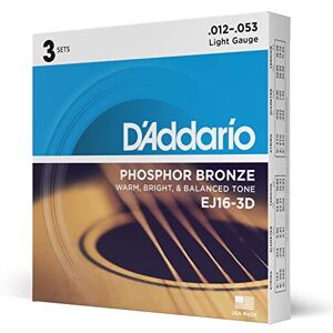 D'Addario Gitaarsnaren Fosfor Bronzen Akoestische Gitaarsnaren EJ16-3D Rijk, Volledig Toonspectrum Voor 6-Snarige Gitaren 12-53 Licht, 3-Pack D'Addario Gitaarsnaren Fosfor Bronzen Akoestische Gitaarsnaren EJ16-3D Rijk, Volledig Toonspectrum Voor 6-Snarige Gitaren 12-53 Licht, 3-Pack