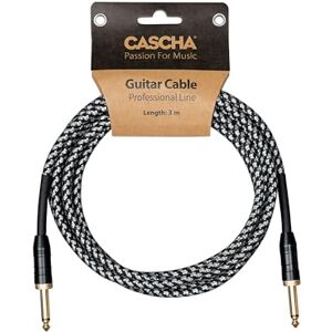 CASCHA Professional Line Gitaarkabel, rechte, tweed zwart, 9 m CASCHA Professional Line Gitaarkabel, rechte, tweed zwart, 9 m